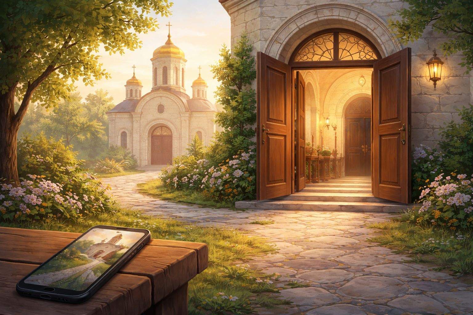 Открытое церковное пространство как образ перехода от сайта к живой церковной жизни.